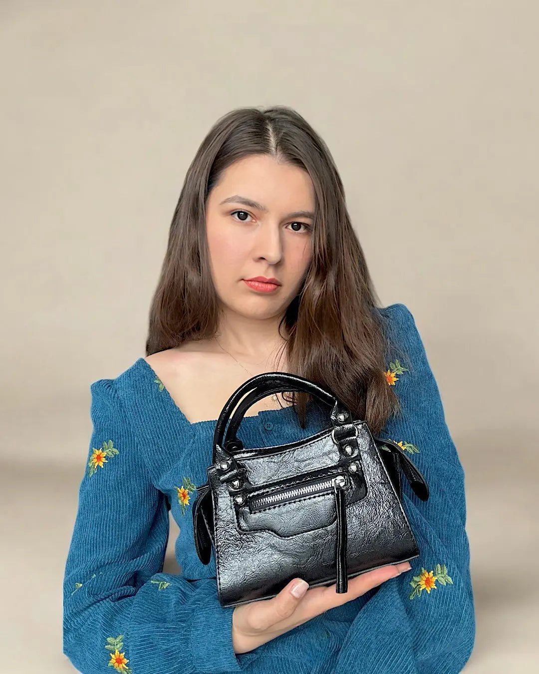 NOIR - Compact Vegan Leather Mini Canvas Bag rotta.ca