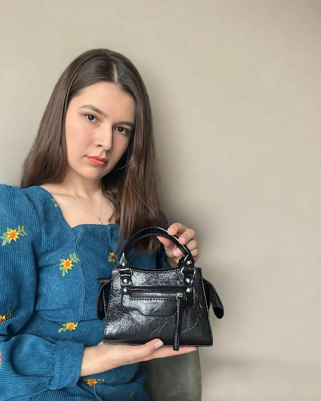 NOIR - Compact Vegan Leather Mini Canvas Bag rotta.ca