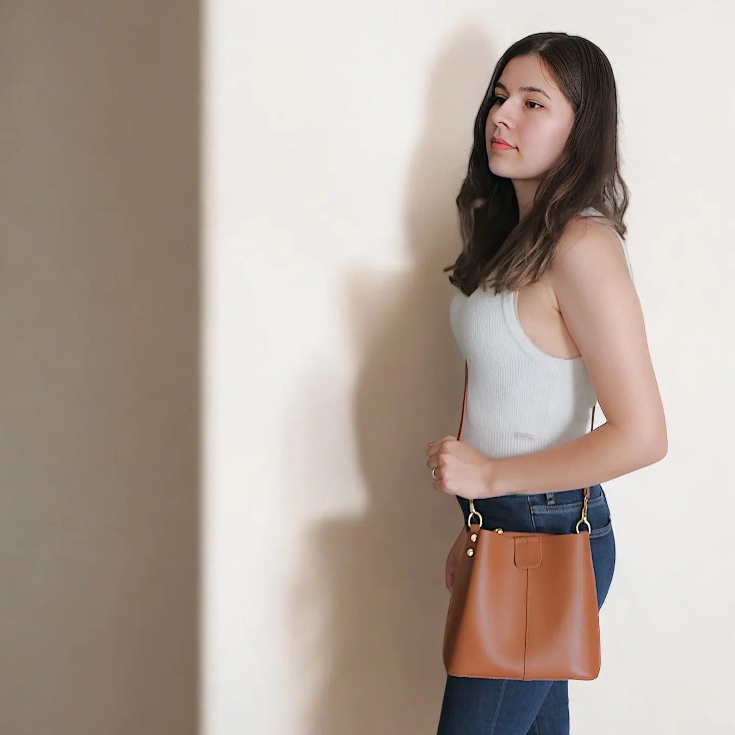 Leather crossbody bag Long strap bags for women High quality handbag (Luna handbag by Rotta) rotta.ca