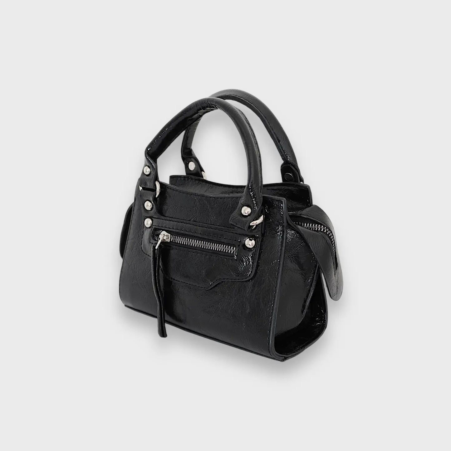 NOIR - Compact Vegan Leather Mini Canvas Bag rotta.ca