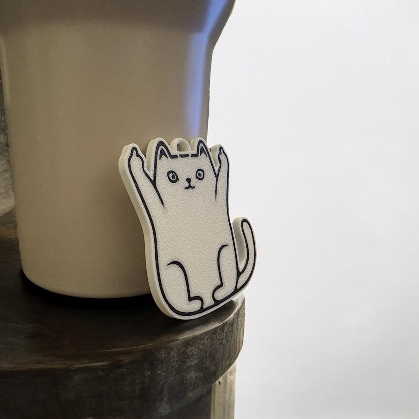Sassy Cat Bag Charm – Middle Finger Gesture with Cute Style