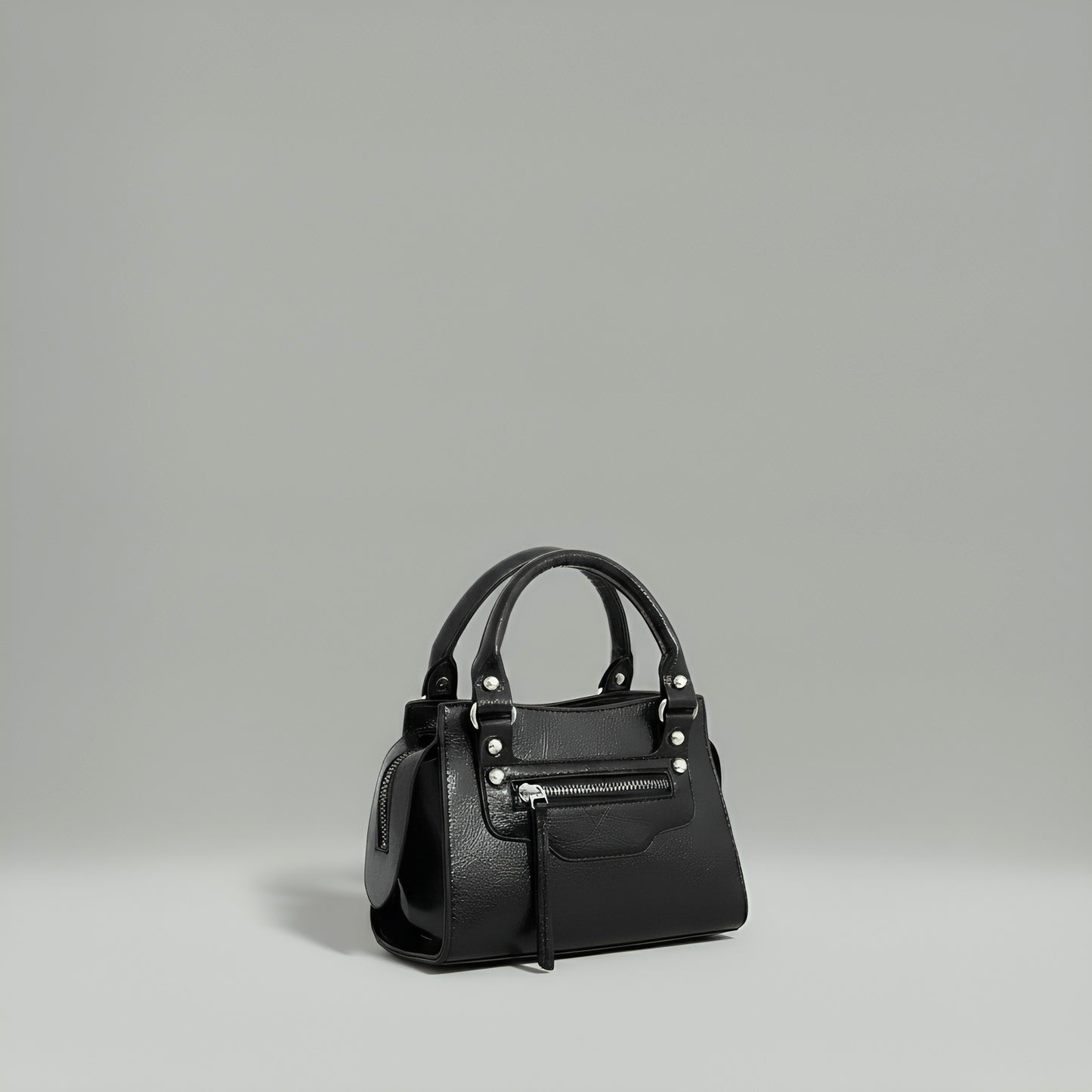 NOIR - Compact Vegan Leather Mini Canvas Bag