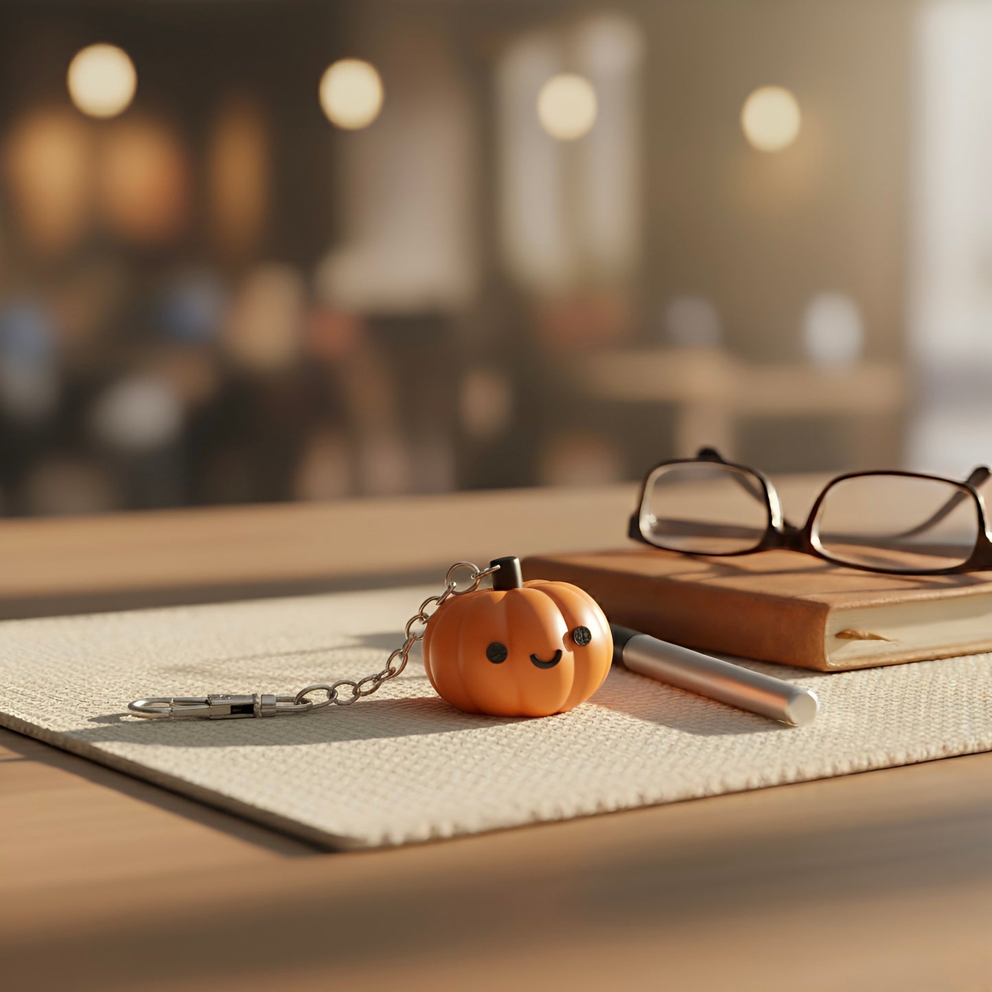 Spooky pumpkin bag charm