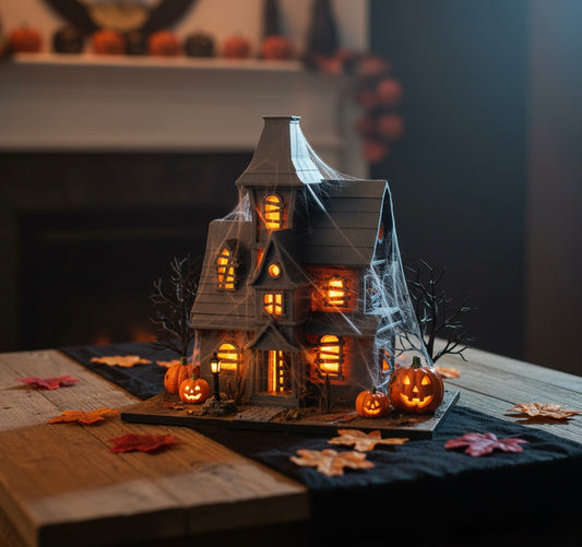 Halloween Haunted House with Candle Light