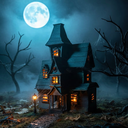 Halloween Haunted House with Candle Light