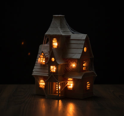 Halloween Haunted House with Candle Light