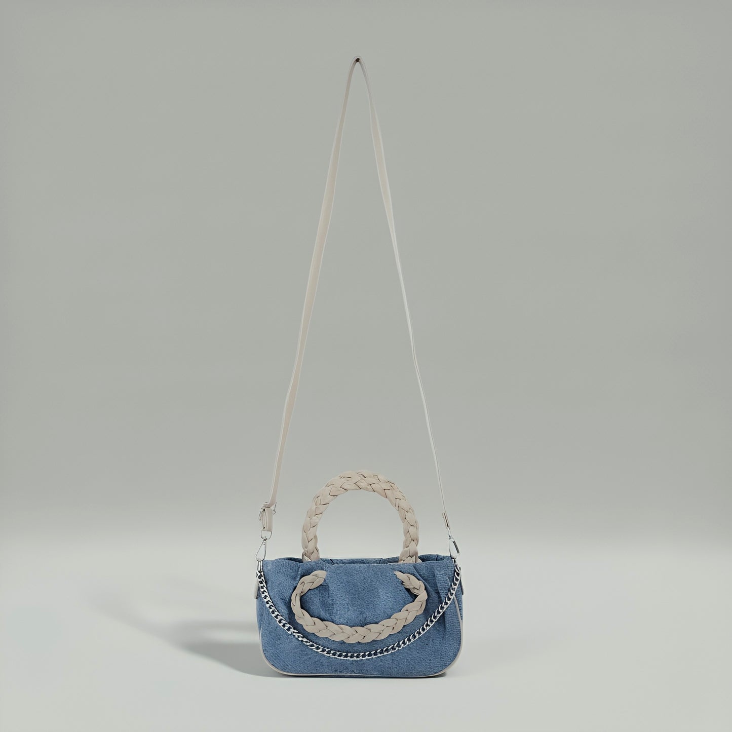 AVA - Denim crossbody chain detailed bag