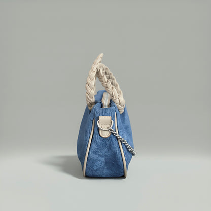 AVA - Denim crossbody chain detailed bag