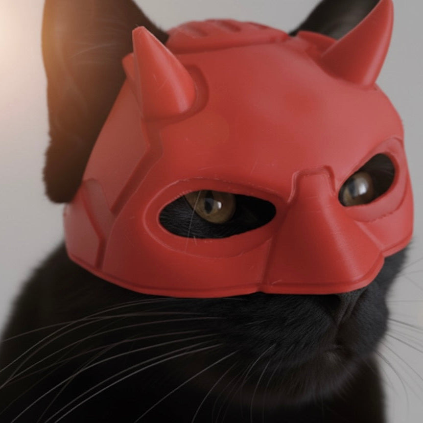 Batman Cat Mask, Feline Halloween Costume, Pet Cosplay Accessory, Black Mask for Cat, Cat Party Costume, Lightweight Small Cat Mask