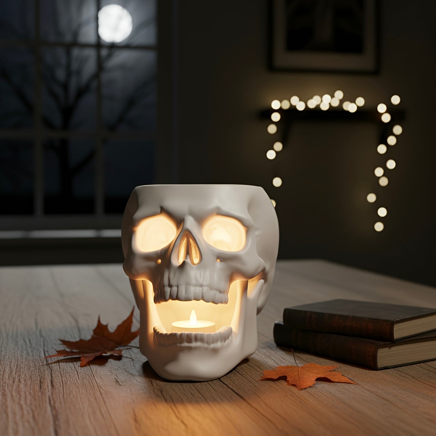 Halloween Skull Decor with Light, 3D Printed Spooky Decor, Gothic Gift