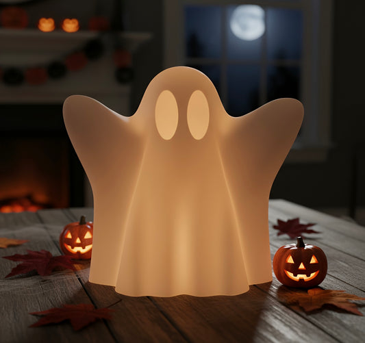 Halloween Ghost Figurine with Included Light | Spooky 3D Printed Night Decor