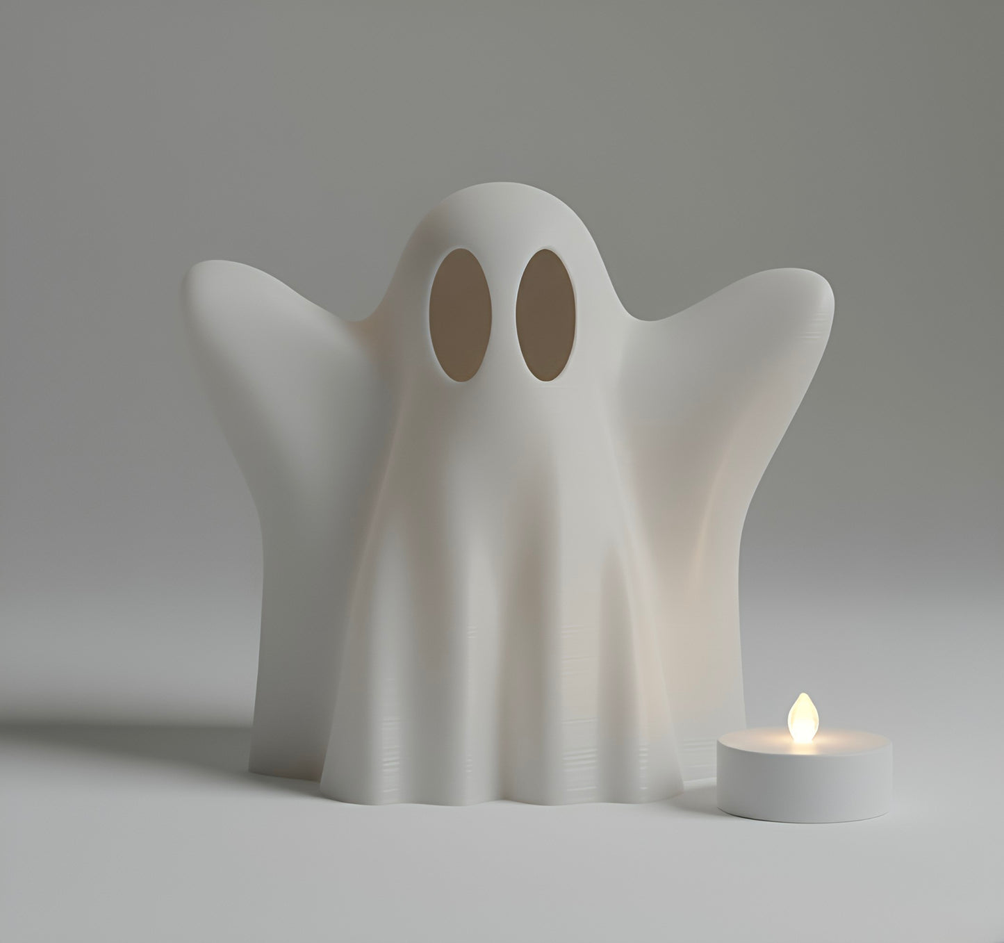 Halloween Ghost Figurine with Included Light | Spooky 3D Printed Night Decor